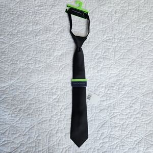 Tommy Hilfiger Boys Black Pre-tied Zipper Tie